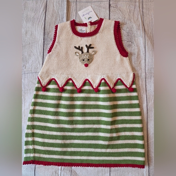 Melange Size 2T Hand Knit Christmas Holiday Dress New w/ Tag Made In Armenia - Picture 1 of 7